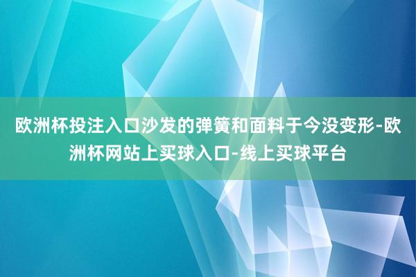 欧洲杯投注入口沙发的弹簧和面料于今没变形-欧洲杯网站上买球入口-线上买球平台