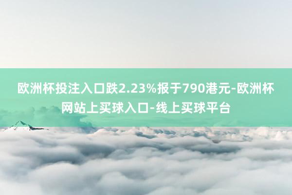 欧洲杯投注入口跌2.23%报于790港元-欧洲杯网站上买球入口-线上买球平台