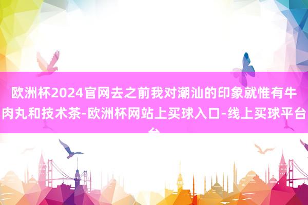 欧洲杯2024官网去之前我对潮汕的印象就惟有牛肉丸和技术茶-欧洲杯网站上买球入口-线上买球平台