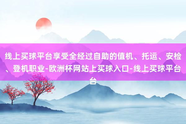 线上买球平台享受全经过自助的值机、托运、安检、登机职业-欧洲杯网站上买球入口-线上买球平台