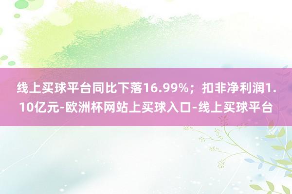 线上买球平台同比下落16.99%；扣非净利润1.10亿元-欧洲杯网站上买球入口-线上买球平台