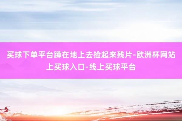 买球下单平台蹲在地上去捡起来残片-欧洲杯网站上买球入口-线上买球平台