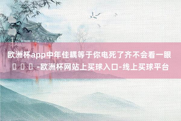 欧洲杯app中年佳耦等于你电死了齐不会看一眼 ​​​-欧洲杯网站上买球入口-线上买球平台