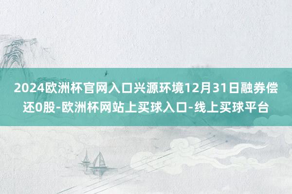 2024欧洲杯官网入口兴源环境12月31日融券偿还0股-欧洲杯网站上买球入口-线上买球平台