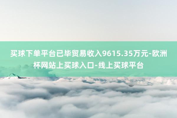 买球下单平台已毕贸易收入9615.35万元-欧洲杯网站上买球入口-线上买球平台