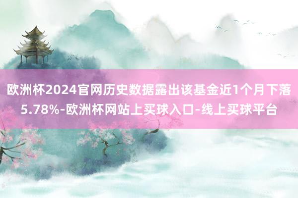 欧洲杯2024官网历史数据露出该基金近1个月下落5.78%-欧洲杯网站上买球入口-线上买球平台
