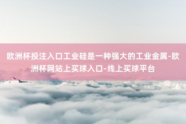 欧洲杯投注入口工业硅是一种强大的工业金属-欧洲杯网站上买球入口-线上买球平台