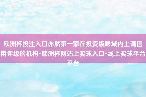 欧洲杯投注入口亦然第一家在投资级畛域内上调信用评级的机构-欧洲杯网站上买球入口-线上买球平台
