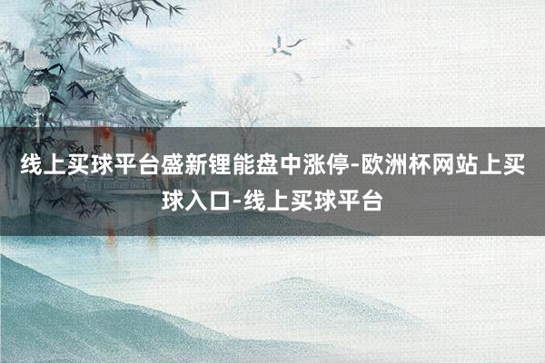 线上买球平台盛新锂能盘中涨停-欧洲杯网站上买球入口-线上买球平台
