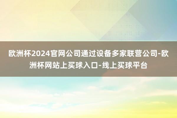 欧洲杯2024官网公司通过设备多家联营公司-欧洲杯网站上买球入口-线上买球平台
