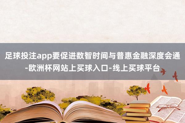 足球投注app要促进数智时间与普惠金融深度会通-欧洲杯网站上买球入口-线上买球平台