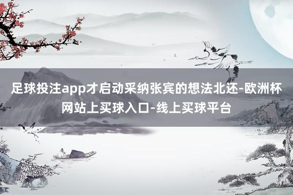 足球投注app才启动采纳张宾的想法北还-欧洲杯网站上买球入口-线上买球平台