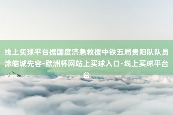 线上买球平台据国度济急救援中铁五局贵阳队队员涂皓城先容-欧洲杯网站上买球入口-线上买球平台
