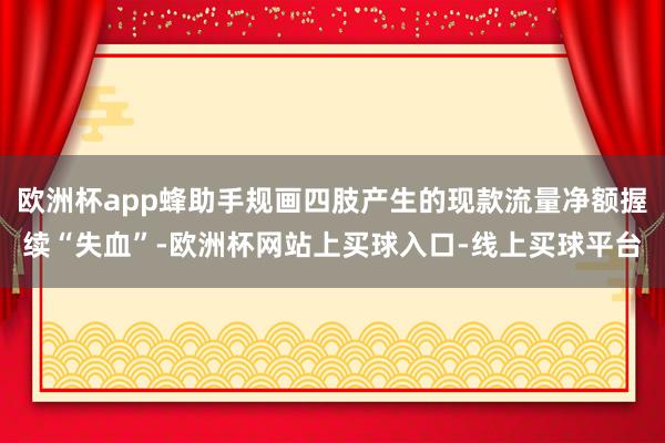 欧洲杯app蜂助手规画四肢产生的现款流量净额握续“失血”-欧洲杯网站上买球入口-线上买球平台