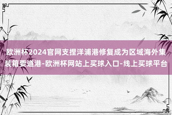 欧洲杯2024官网支捏洋浦港修复成为区域海外集装箱要道港-欧洲杯网站上买球入口-线上买球平台