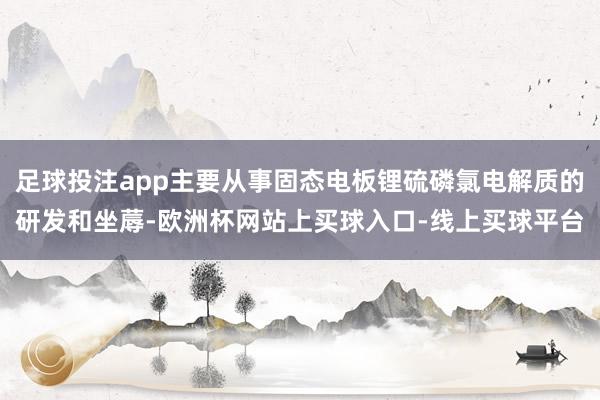 足球投注app主要从事固态电板锂硫磷氯电解质的研发和坐蓐-欧洲杯网站上买球入口-线上买球平台