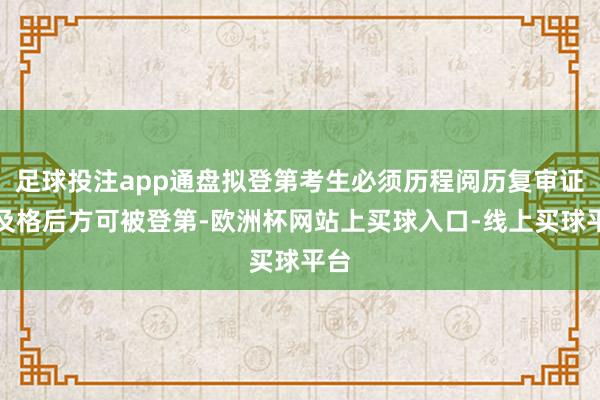 足球投注app通盘拟登第考生必须历程阅历复审证实及格后方可被登第-欧洲杯网站上买球入口-线上买球平台
