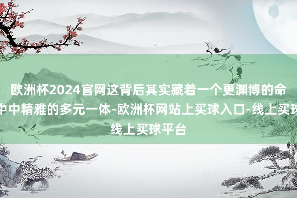 欧洲杯2024官网这背后其实藏着一个更渊博的命题:中中精雅的多元一体-欧洲杯网站上买球入口-线上买球平台