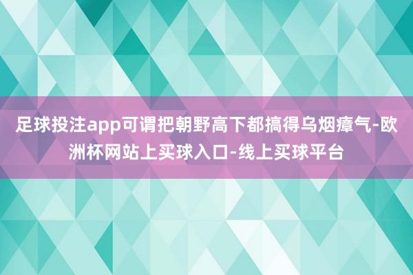 足球投注app可谓把朝野高下都搞得乌烟瘴气-欧洲杯网站上买球入口-线上买球平台