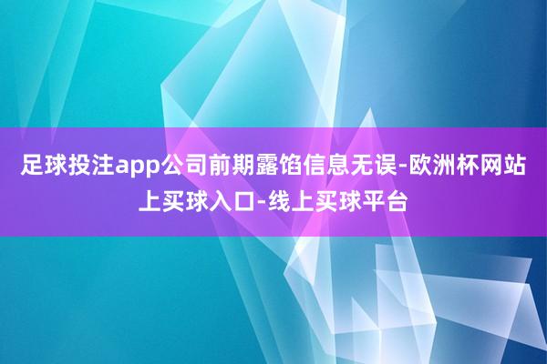 足球投注app公司前期露馅信息无误-欧洲杯网站上买球入口-线上买球平台