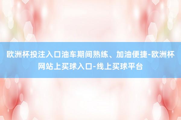 欧洲杯投注入口油车期间熟练、加油便捷-欧洲杯网站上买球入口-线上买球平台