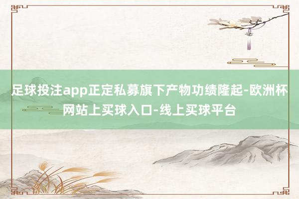 足球投注app正定私募旗下产物功绩隆起-欧洲杯网站上买球入口-线上买球平台