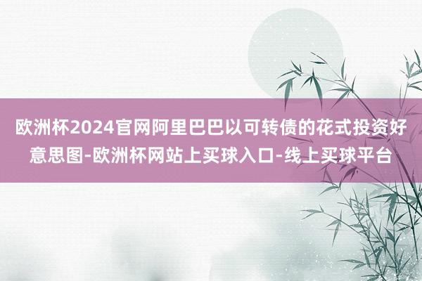 欧洲杯2024官网阿里巴巴以可转债的花式投资好意思图-欧洲杯网站上买球入口-线上买球平台