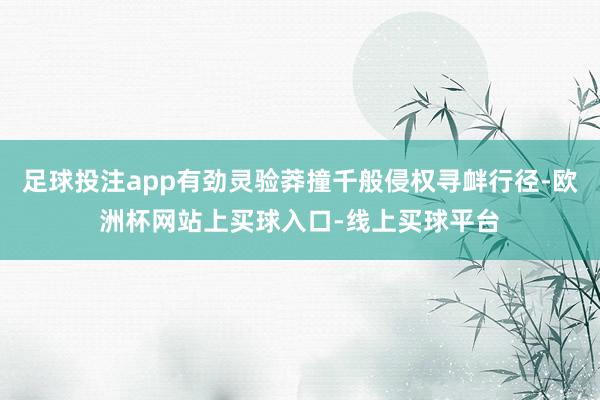 足球投注app有劲灵验莽撞千般侵权寻衅行径-欧洲杯网站上买球入口-线上买球平台