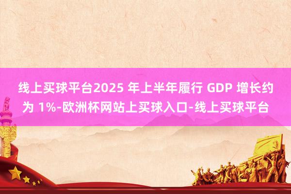 线上买球平台2025 年上半年履行 GDP 增长约为 1%-欧洲杯网站上买球入口-线上买球平台
