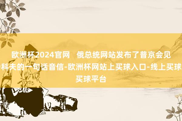 欧洲杯2024官网   俄总统网站发布了普京会见威特科夫的一句话音信-欧洲杯网站上买球入口-线上买球平台